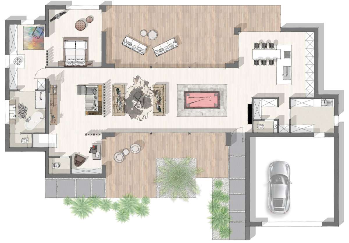 Plan masse projet rénovation villa Fontanelles