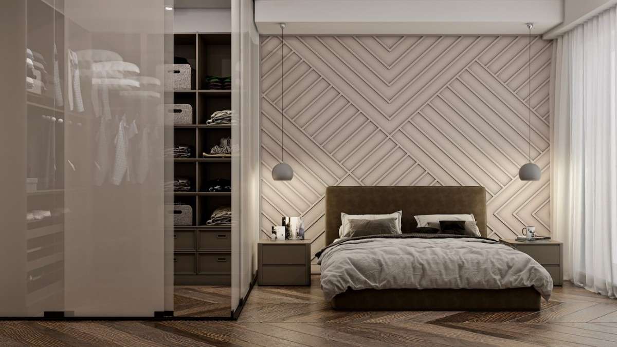 Salon avec cheminée en marbre et mobilier contemporain