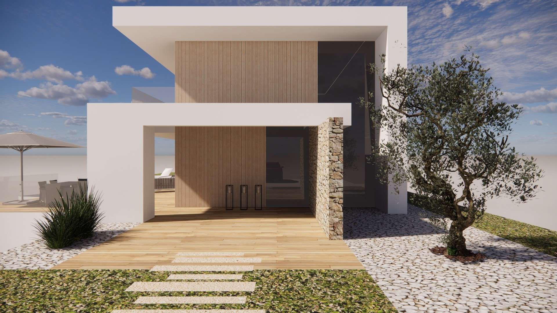 Villa avec terrasse haute et vue panoramique
