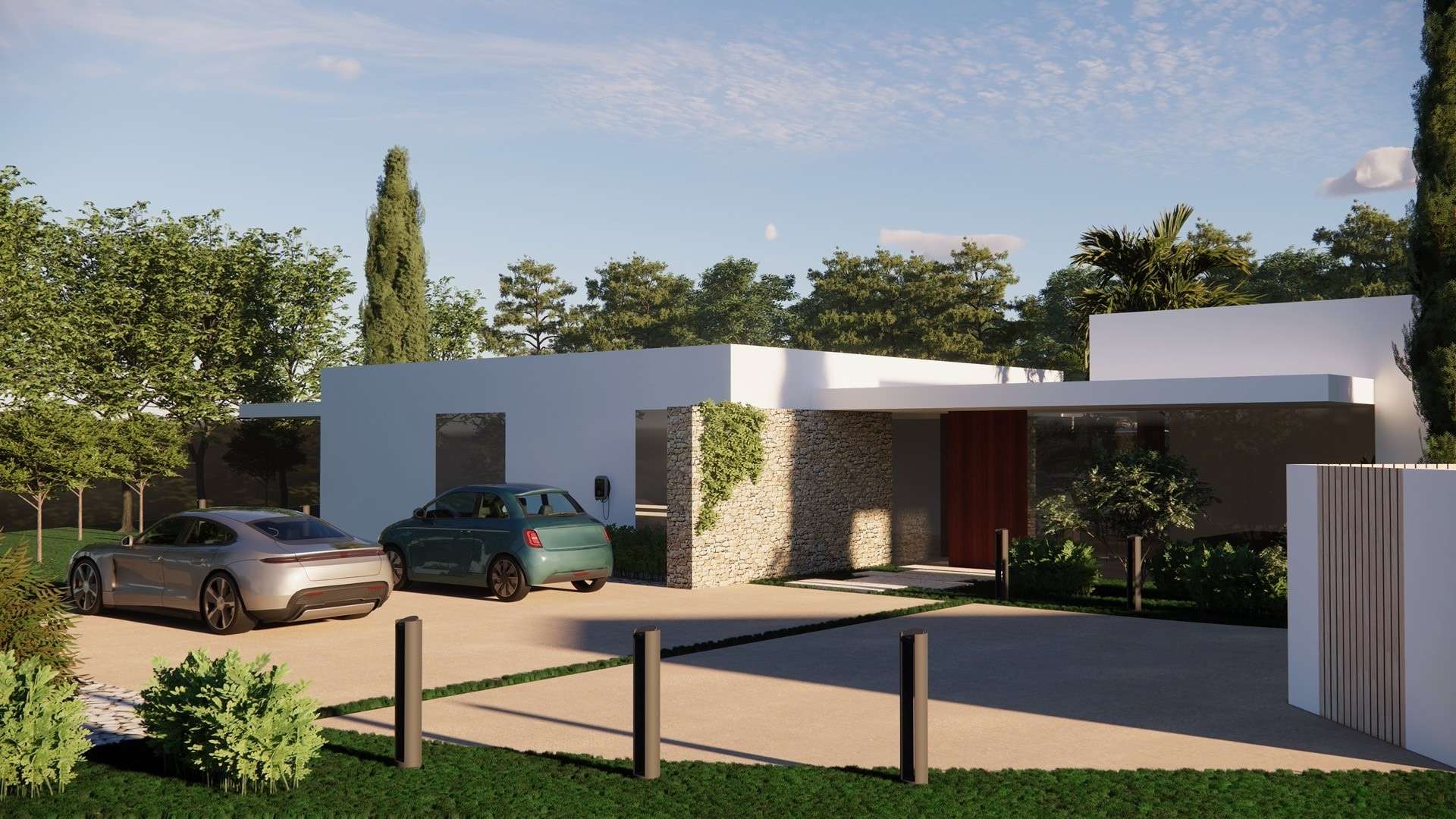 Séjour ouvert avec triple hauteur sous plafond