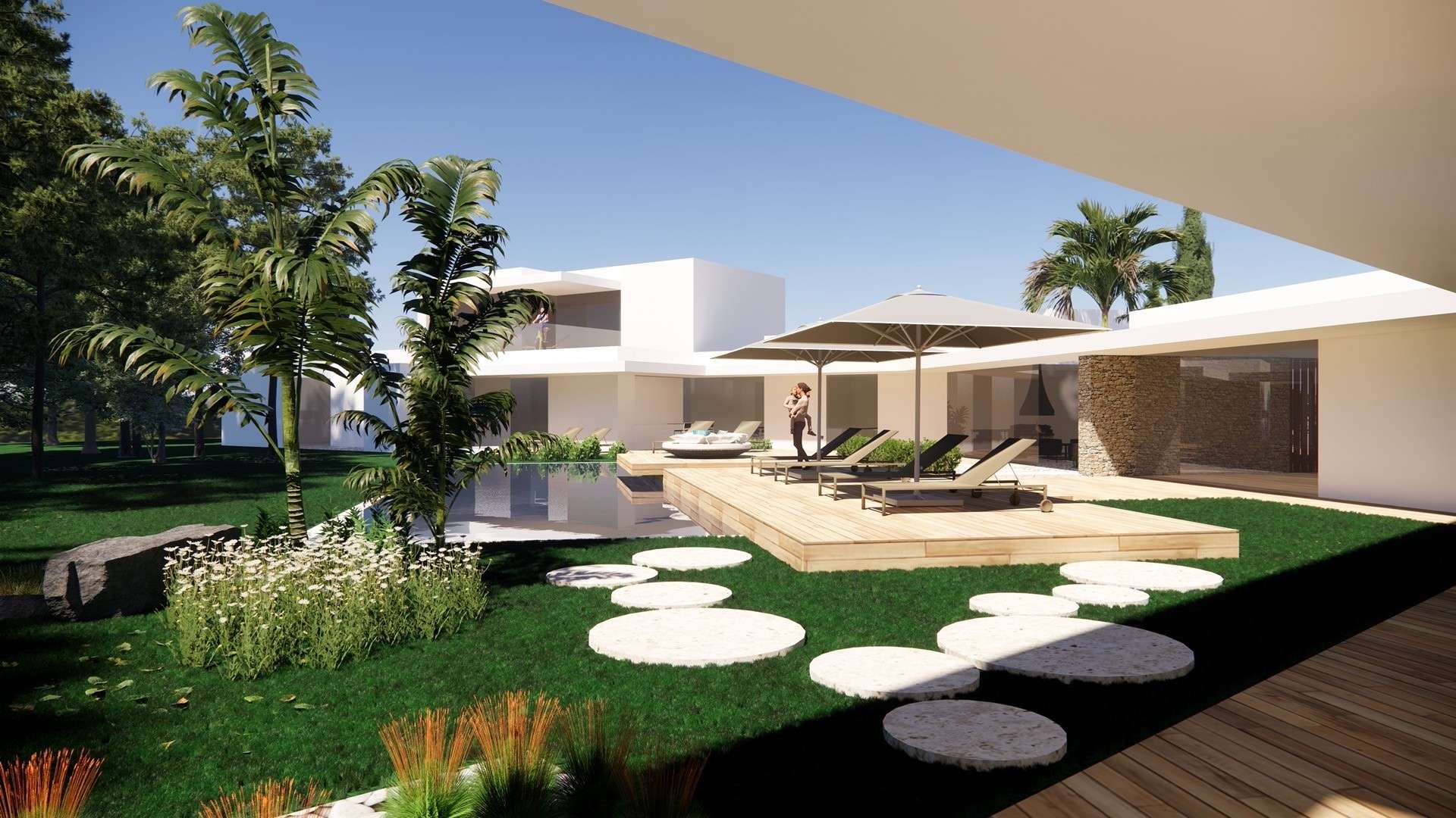 Plan masse villa 600m2 sur terrain de Montferrier-sur-Lez