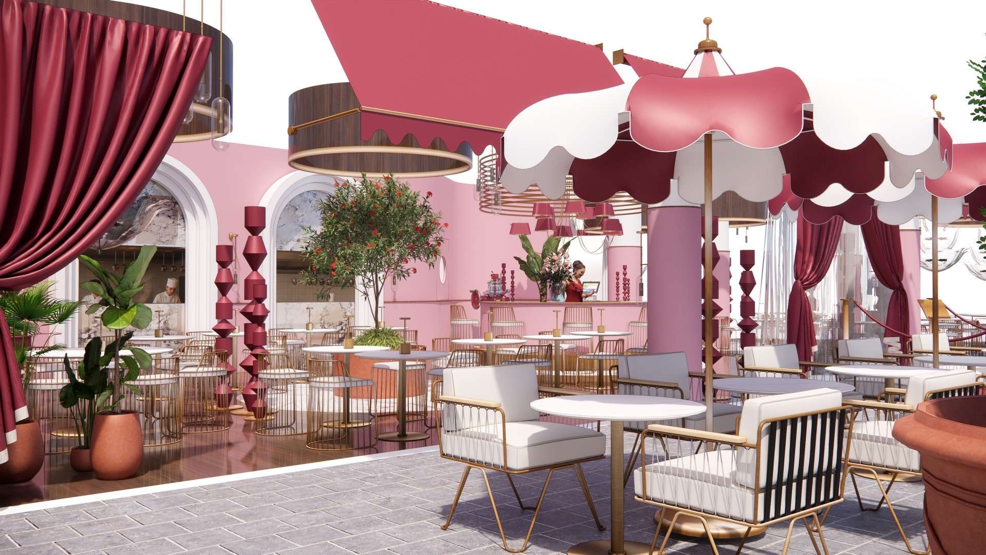 Architecture restaurant italien gastronomique Montpellier terrasses design Dolce Vita architecte LEWISA home — vue 4